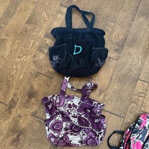 Thirty-One Black and Purple Tote Bags